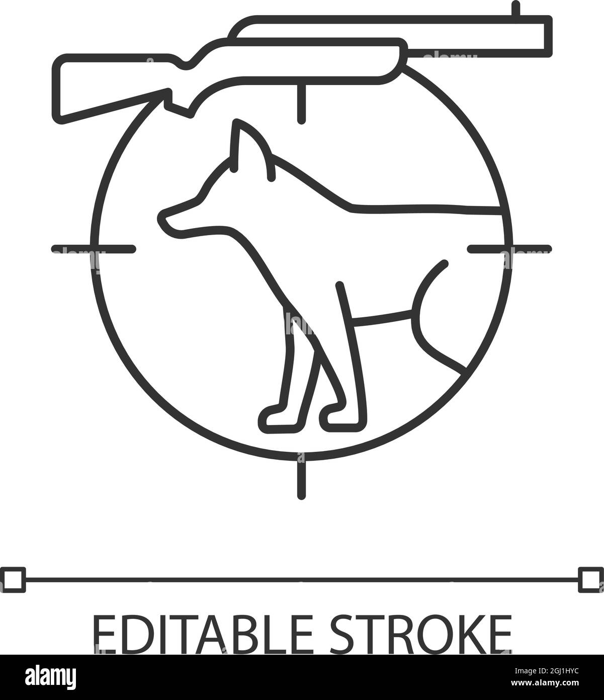 Lineares Symbol für die Jagd auf Kleinwild Stock Vektor