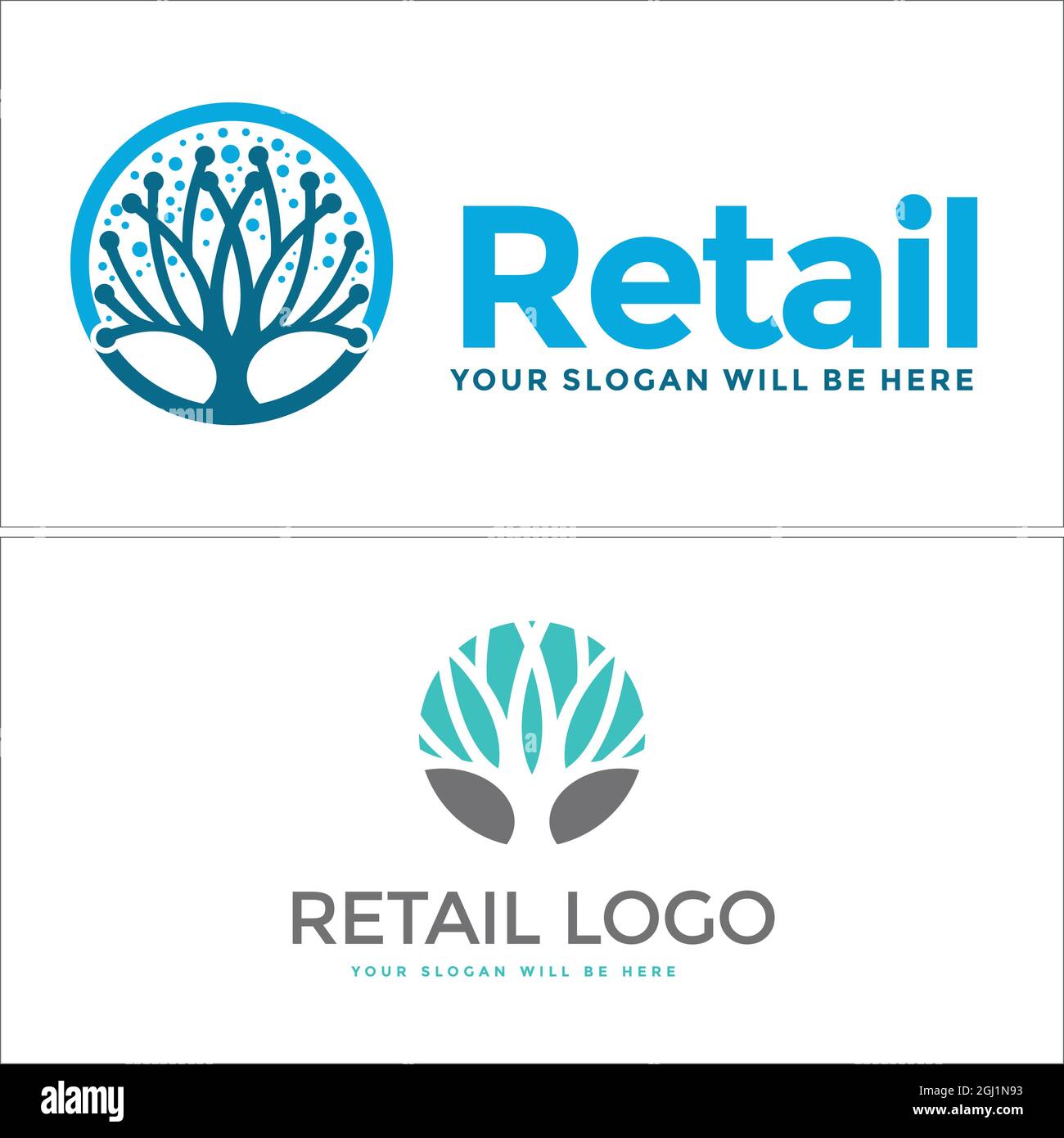 Baum Logo Design Blatt Blase Design Vektor Stock Vektor