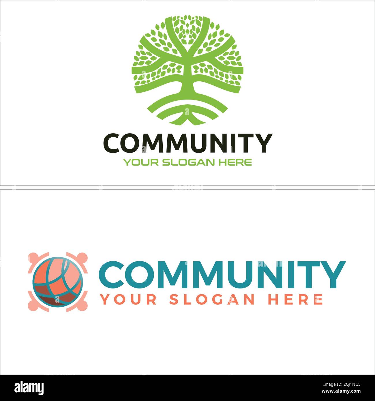 Gemeinnützige Gemeinschaft Menschen und Baum-Logo-Design Stock Vektor