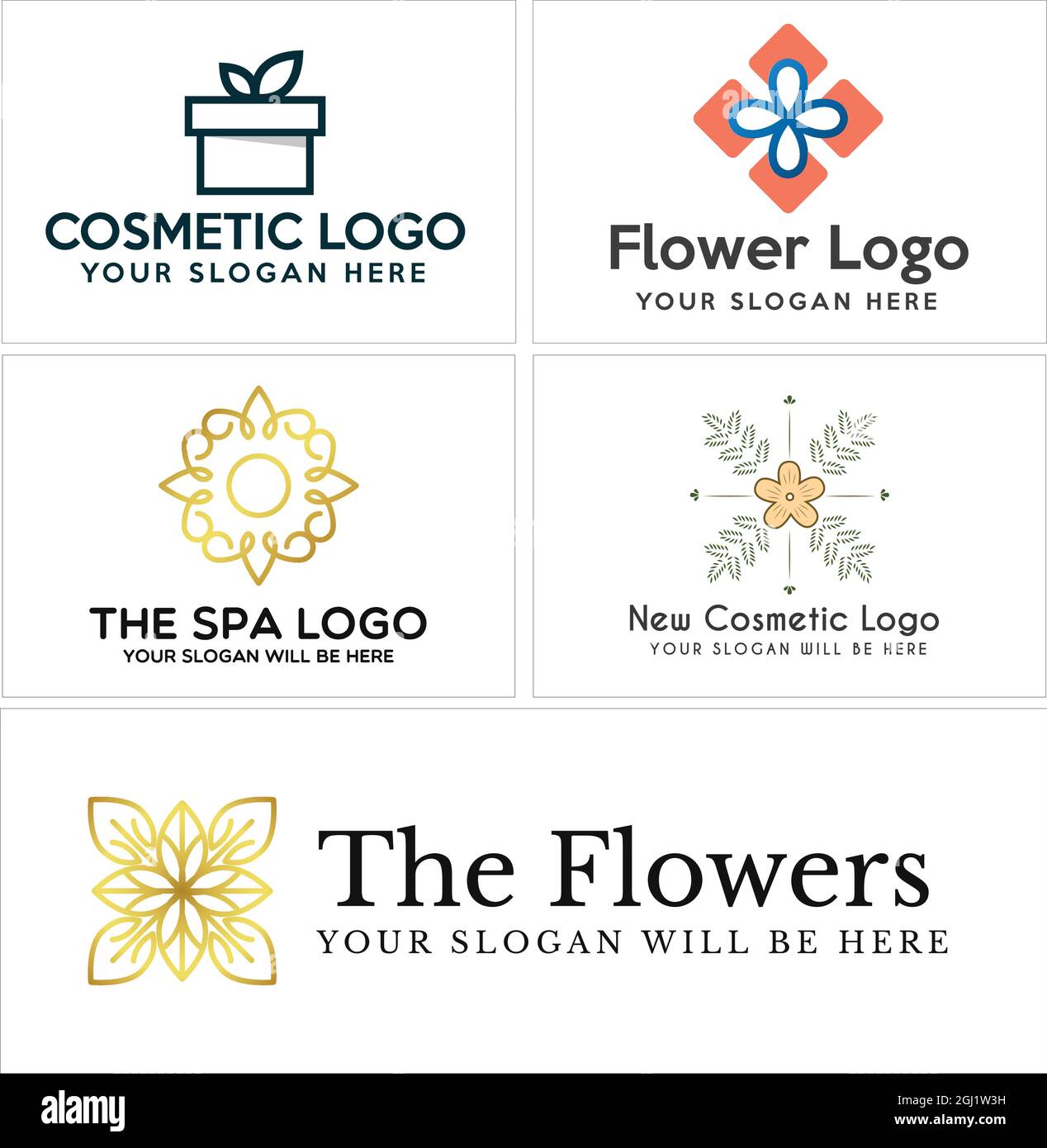 Spa Ästhetik Blume Ornament kosmetische Logo-Design Stock Vektor