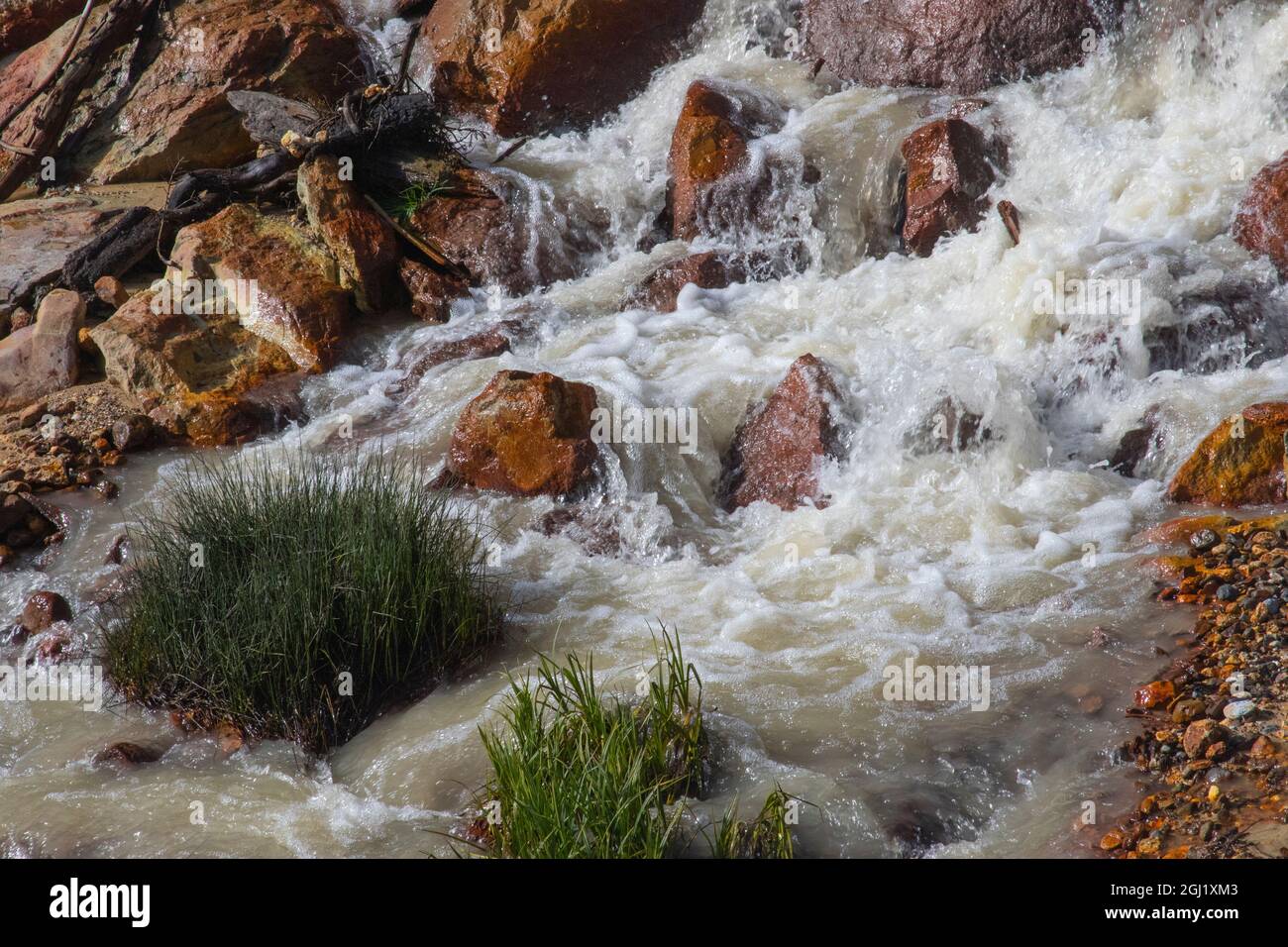 Abfluss vom Lassen Peak. Stockfoto