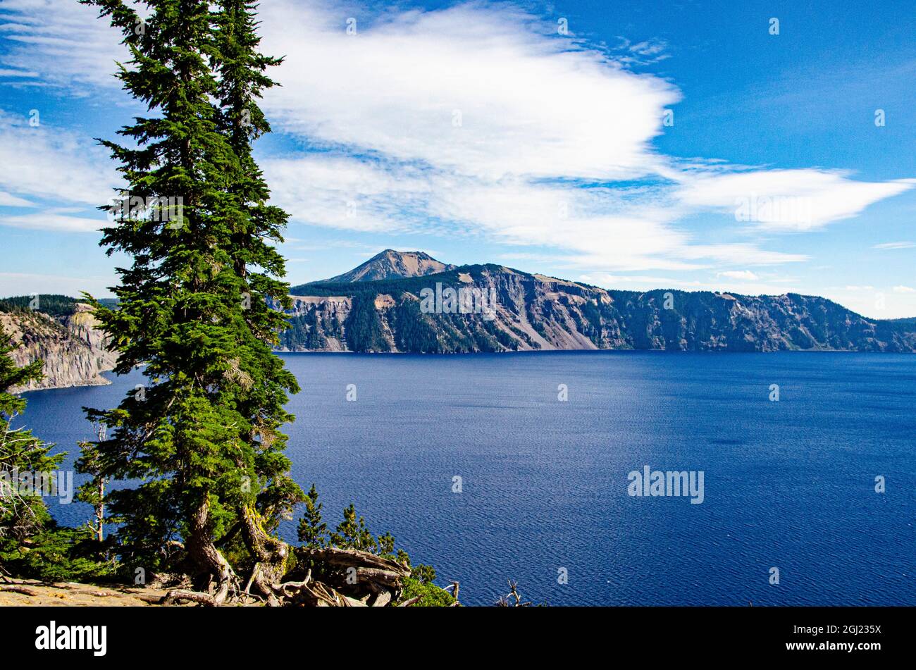 USA, Oregon, Crater Lake National Park, Lake Panorama von Bimice Point Stockfoto