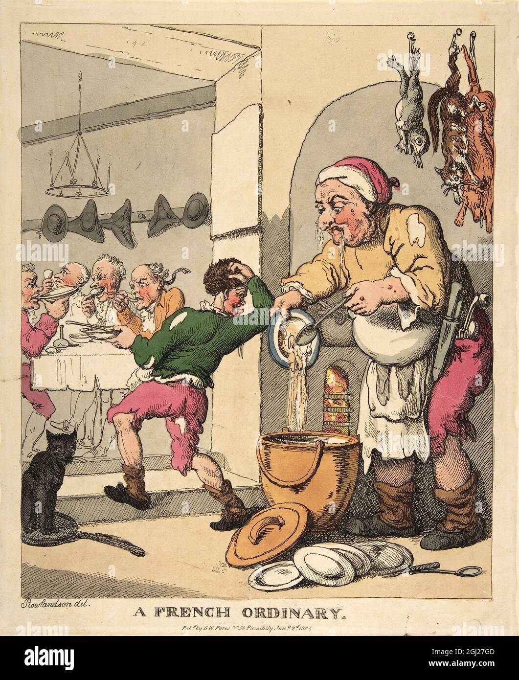 A French Ordinary 1804 Künstler: Thomas Rowlandson (1756-1827) ein englischer Künstler und Karikaturist der georgischen Ära. Als sozialer Beobachter war er ein produktiver Künstler und Druckerei. Quelle: Thomas Rowlandson/Alamy Stockfoto