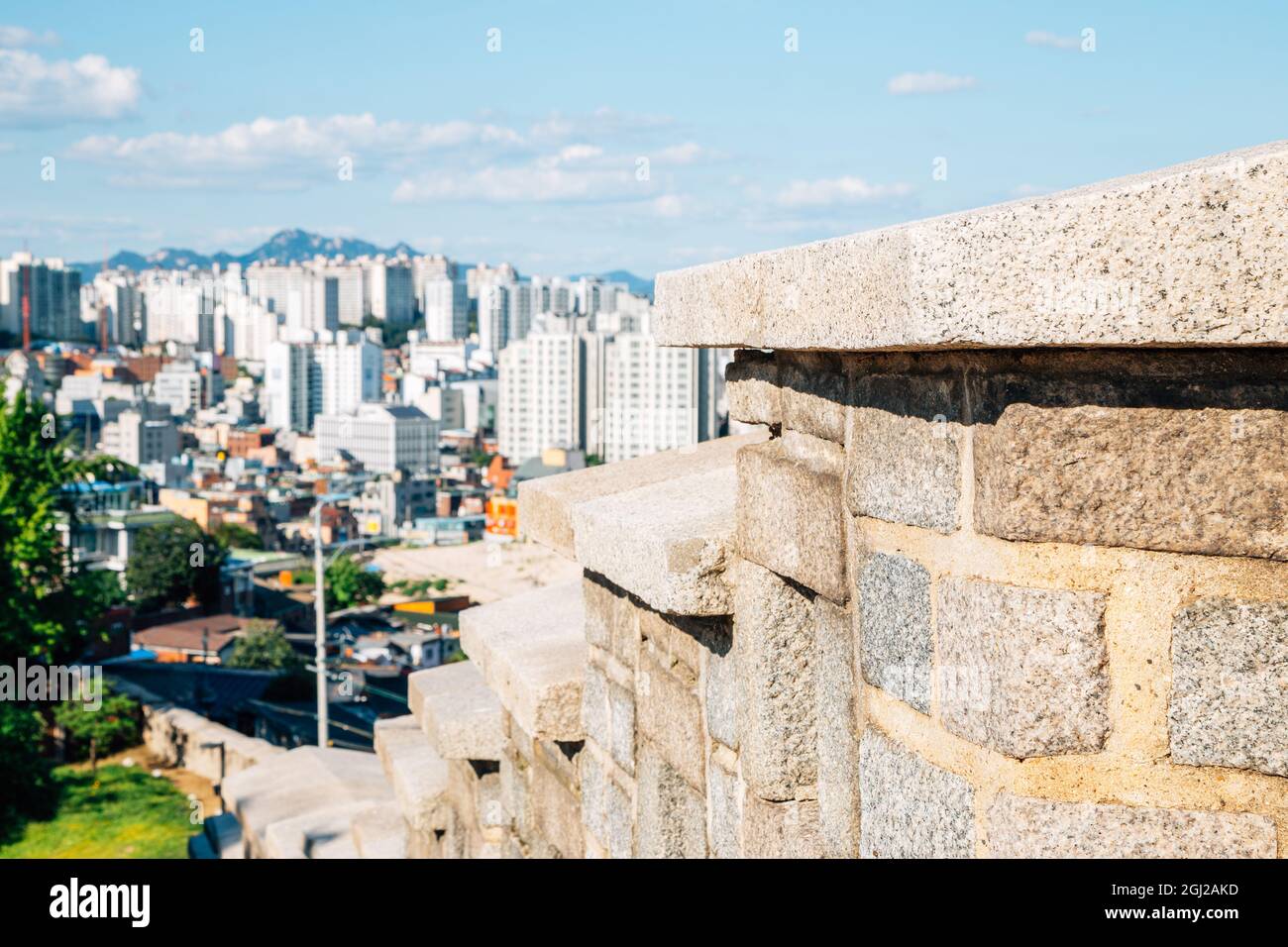 Naksan Park Festung und Seoul City View in Korea Stockfoto