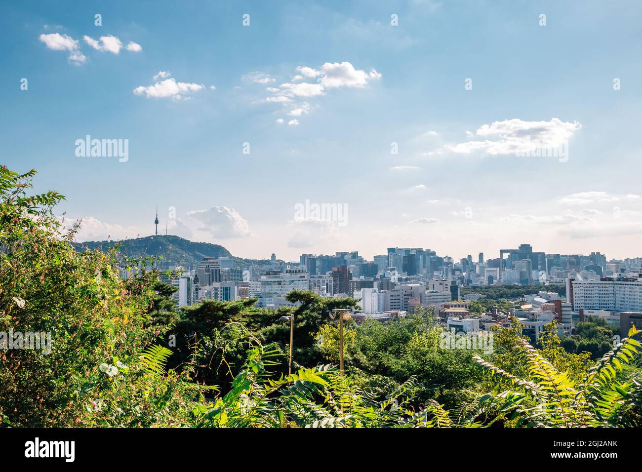 Panoramablick auf die Stadt Seoul in Korea Stockfoto