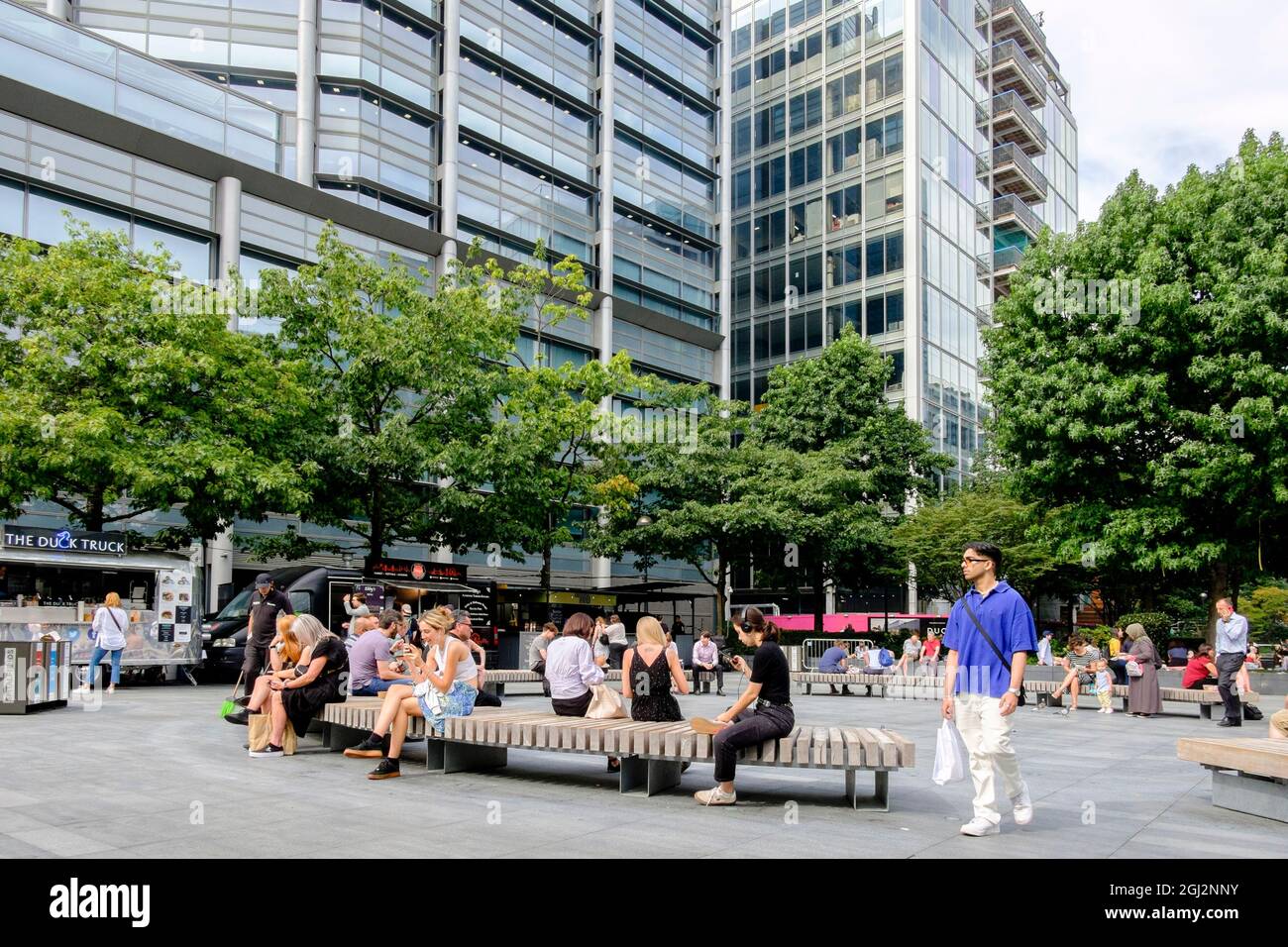 Bishops Square, Spitalfields, East London, Großbritannien. Stockfoto