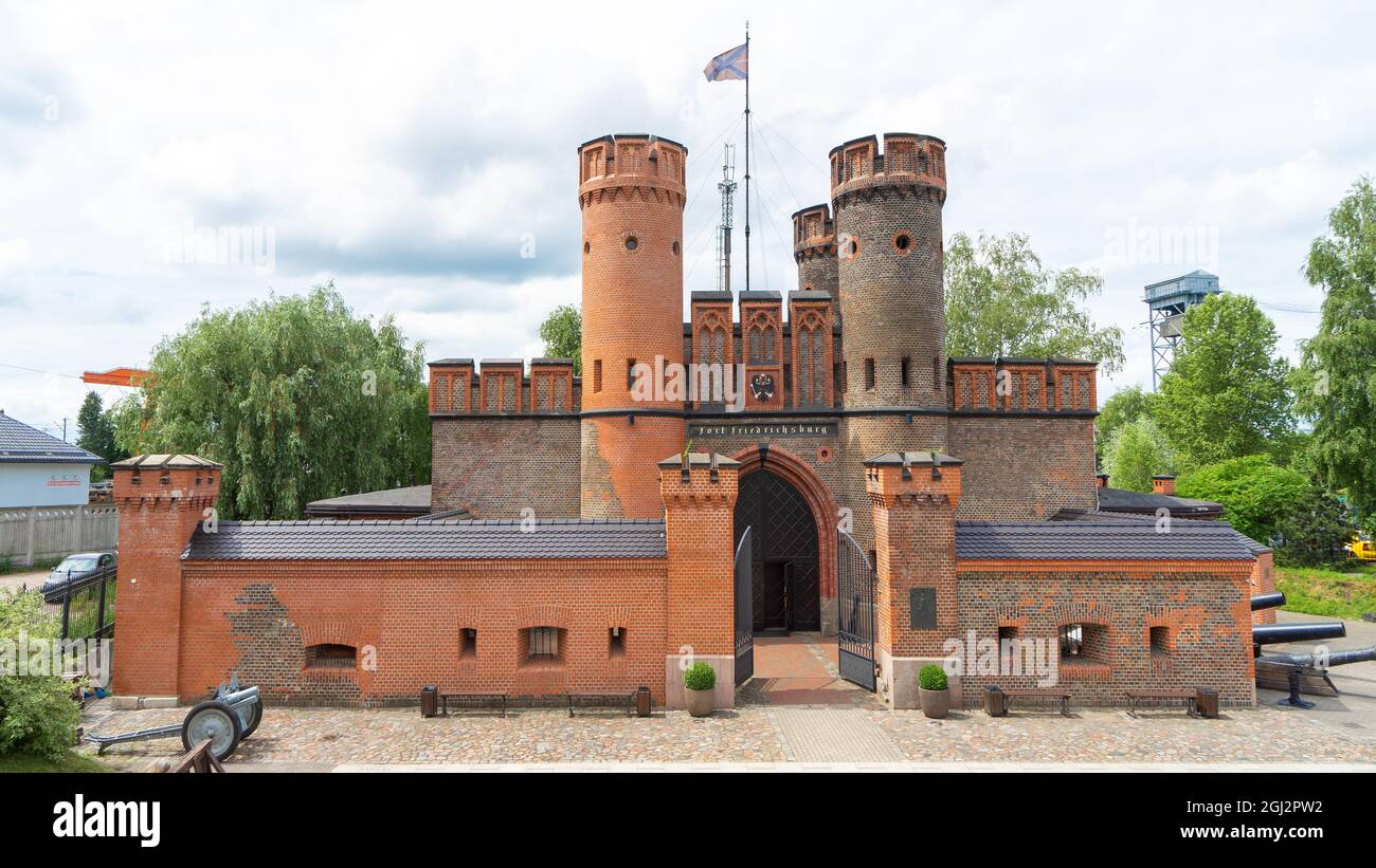 Fort Friedrichsburg war eine Festung in Königsberg, Deutschland. Der einzige Überrest der ehemaligen Festung ist das Friedrichsburger Tor in Königsberg, Russland. Stockfoto