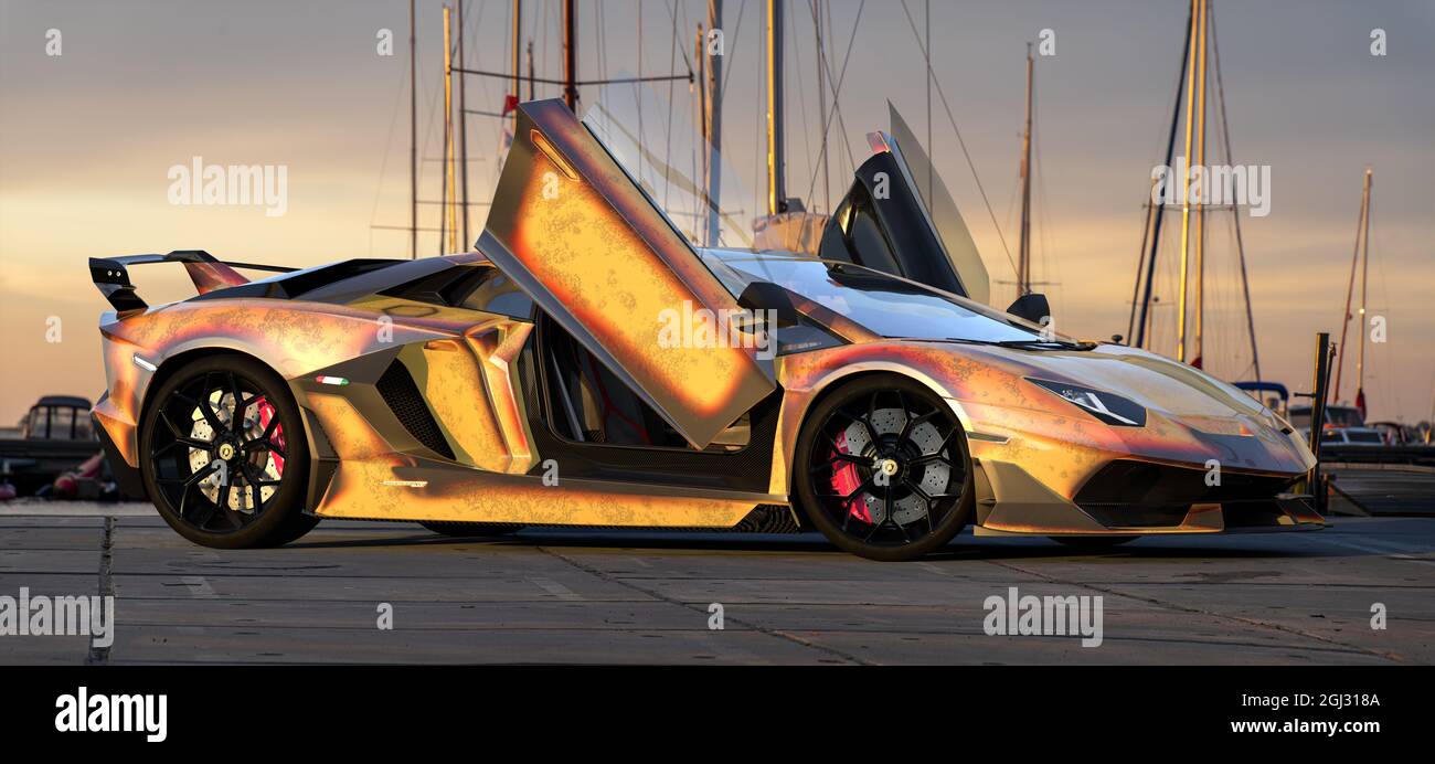 Lamborghini Aventador-Flaggschiff Fahrzeug italienischen Hersteller Stockfoto