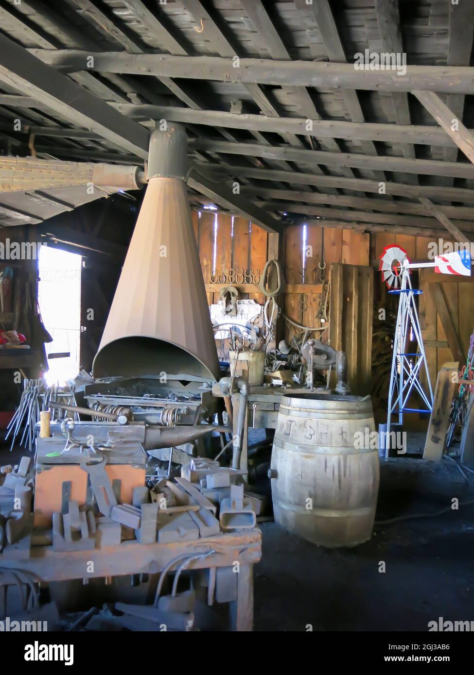 Parrott's Blacksmith Shop, Columbia State Historical Park - Columbia, Kalifornien Stockfoto