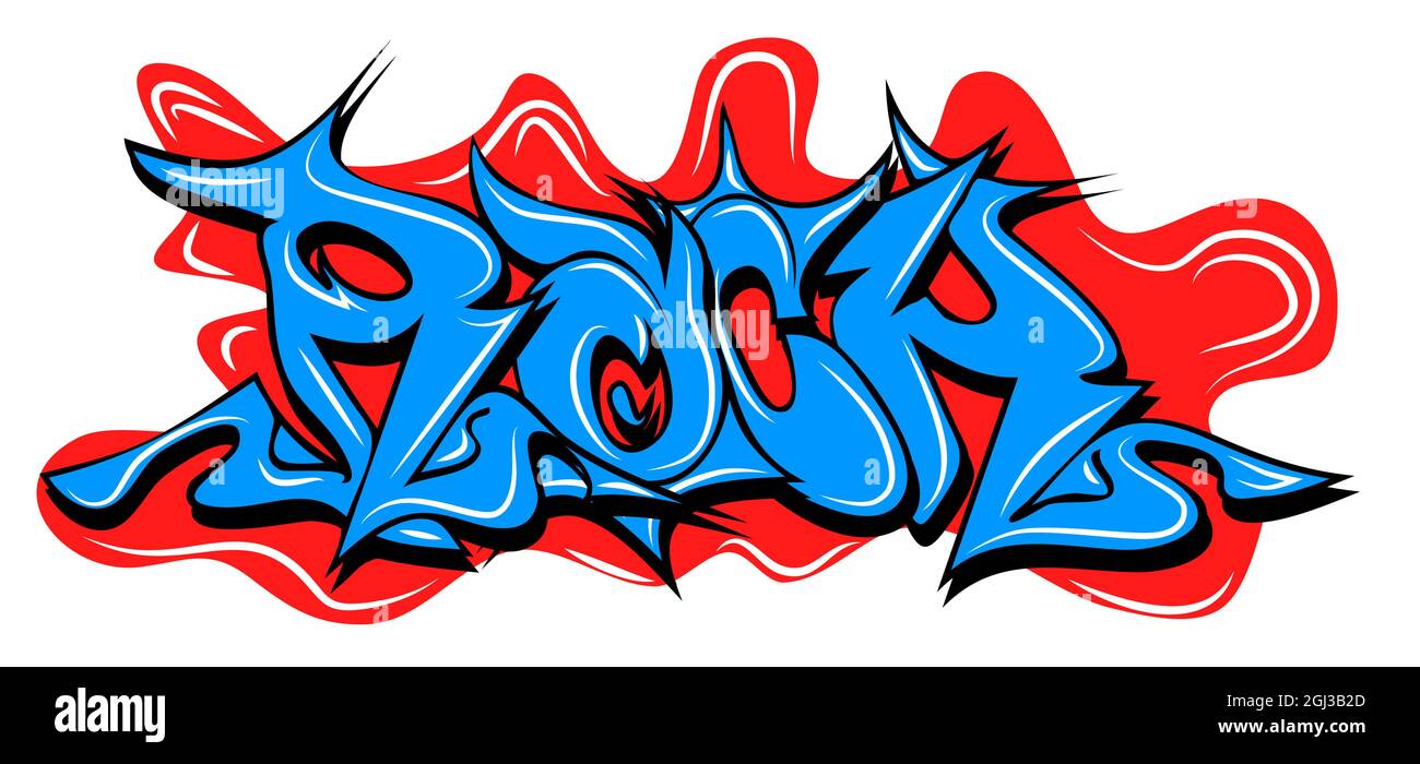 Graffity mit gestrichelten eps10-Vektorgrafik auf weißem Hintergrund. Stock Vektor