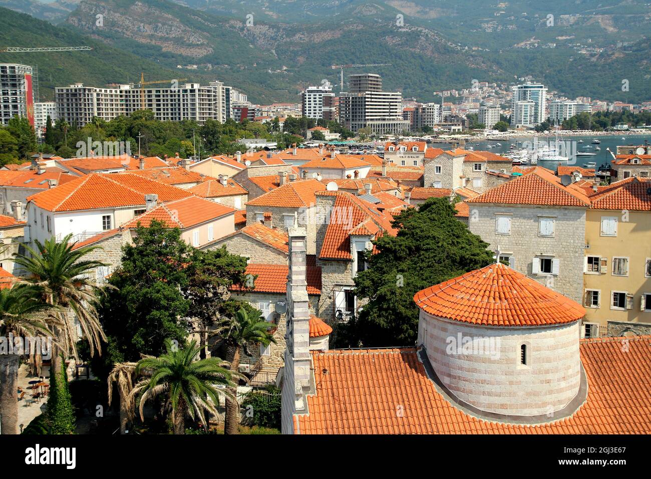 Altstadt Budva und die Zitadelle, Budva Gemeinde, Montenegro. Stockfoto