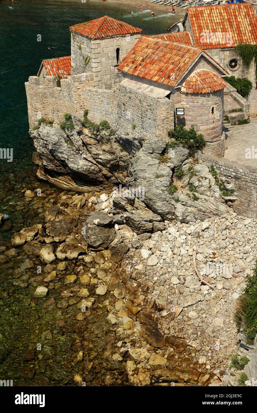 Altstadt Budva und die Zitadelle, Budva Gemeinde, Montenegro. Stockfoto