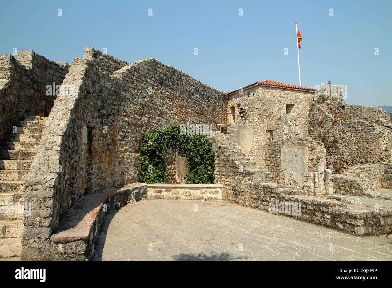 Altstadt Budva und die Zitadelle, Budva Gemeinde, Montenegro. Stockfoto