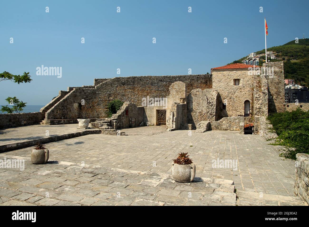 Altstadt Budva und die Zitadelle, Budva Gemeinde, Montenegro. Stockfoto