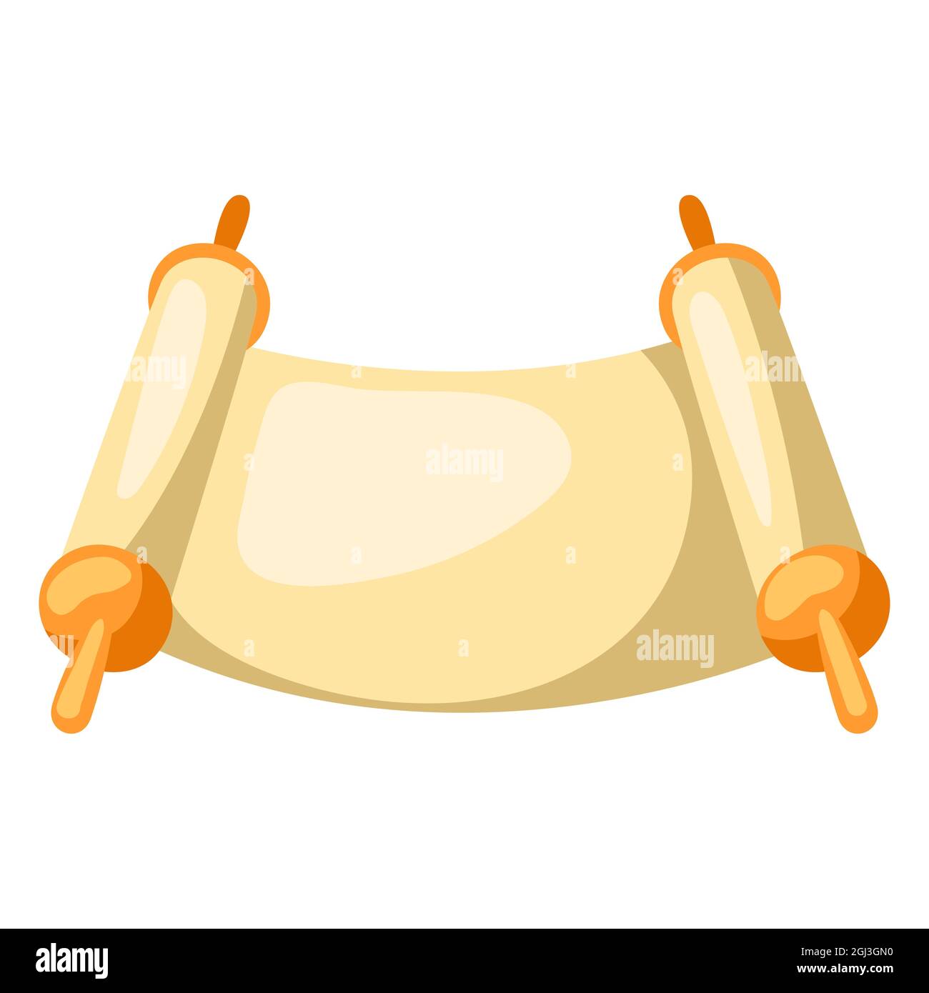 Ilustration der alten Tora-Schriftrolle. Symbol im Cartoon-Stil. Stock Vektor