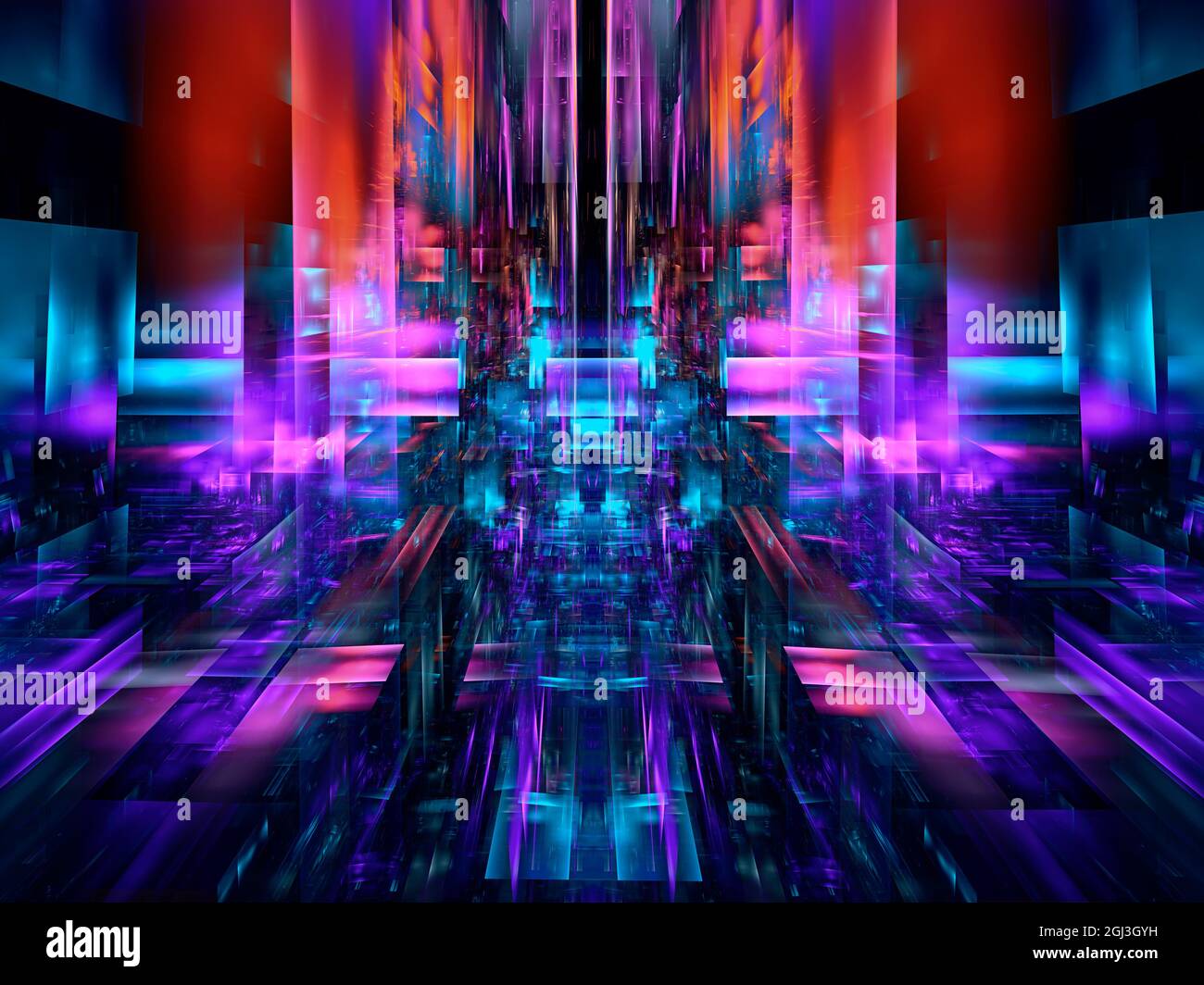 Mehrfarbige Technologie Stil Hintergrund - abstrakte 3d-Illustration Stockfoto