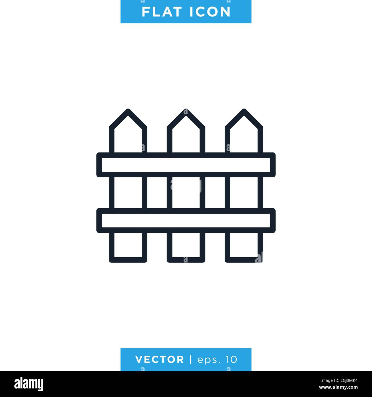 Fence Icon Vektor Grafik Design-Vorlage. Vektor eps 10. Stock Vektor