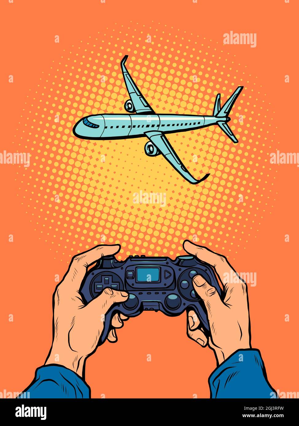 Ein Mann fotografiert das Flugzeug. Der Fotograf reicht. Reise-Gadgets  Stock-Vektorgrafik - Alamy