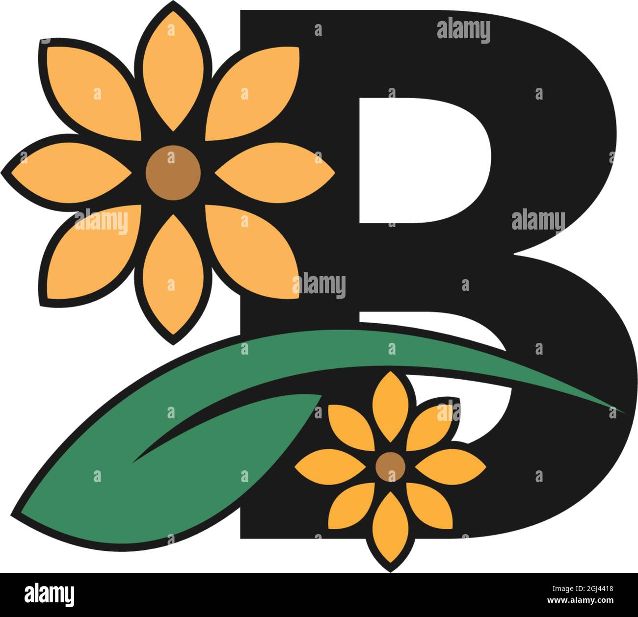 Ein Brief mit Blumen Symbol Logo Design Vektor Vorlage Stock Vektor