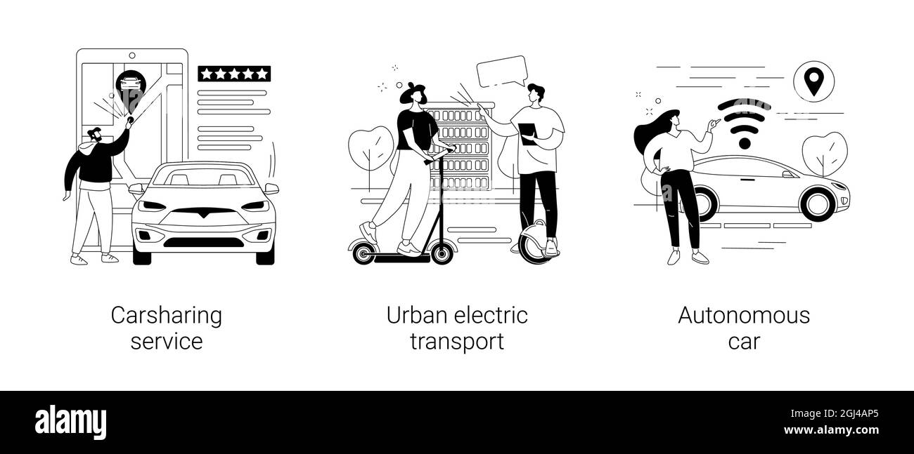 Urbaner Transport abstrakte Konzept Vektor Illustrationen. Stock Vektor