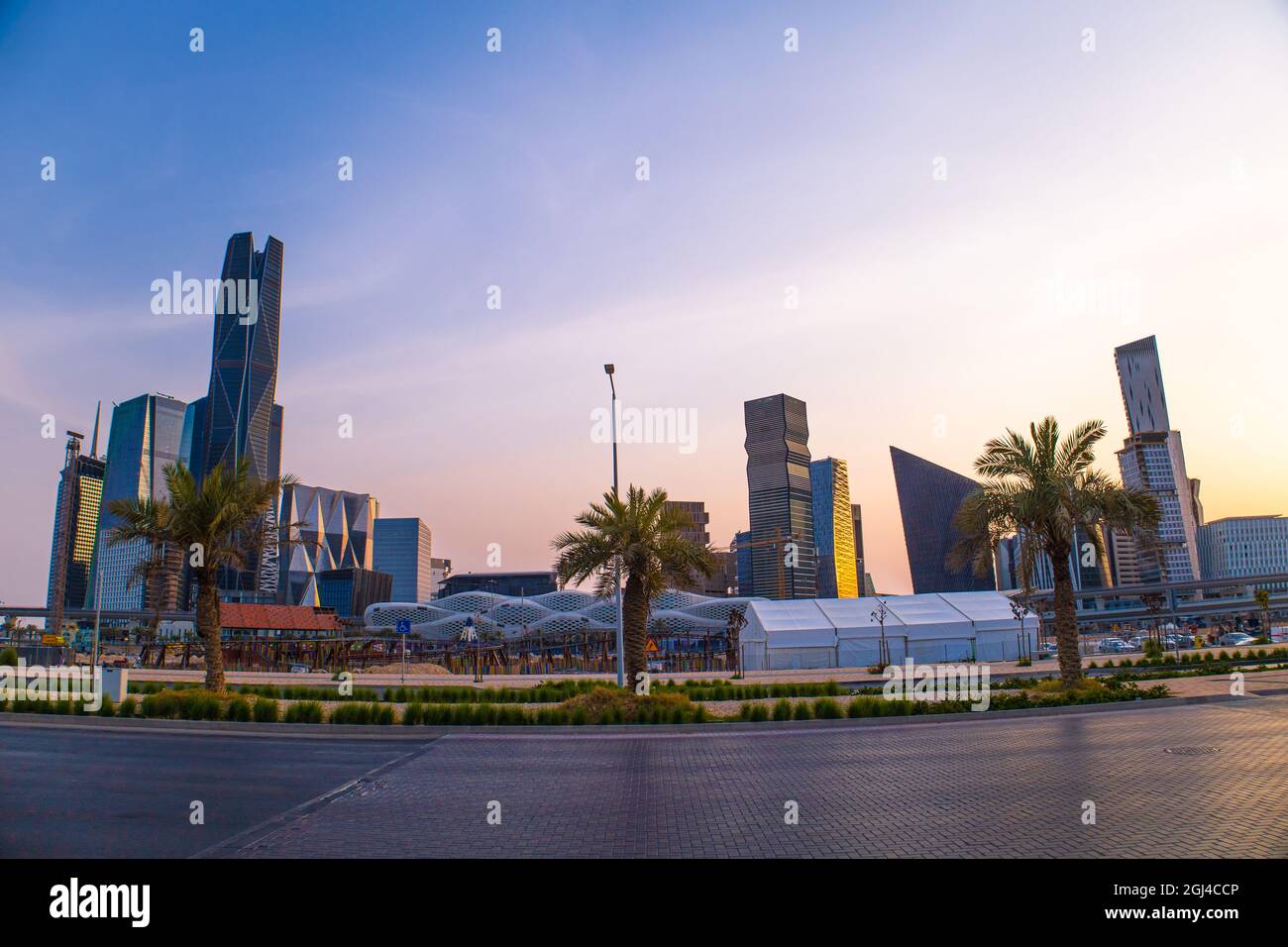Riad, Saudi-Arabien - 14 2021. Juli, King Abdullah Financial District, KAFD Business Towers Stockfoto