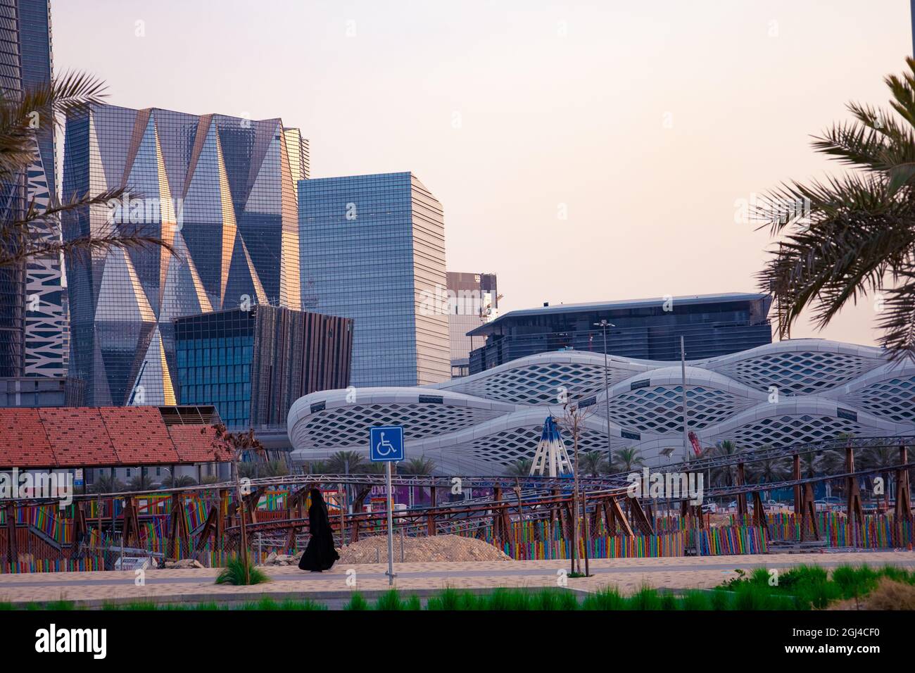 Riad, Saudi-Arabien - 14 2021. Juli, King Abdullah Financial District, KAFD Business Towers Stockfoto