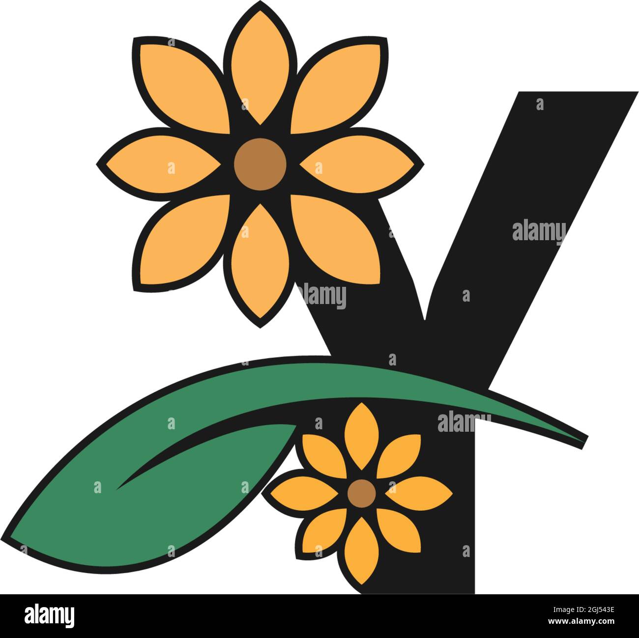 Ein Brief mit Blumen Symbol Logo Design Vektor Vorlage Stock Vektor