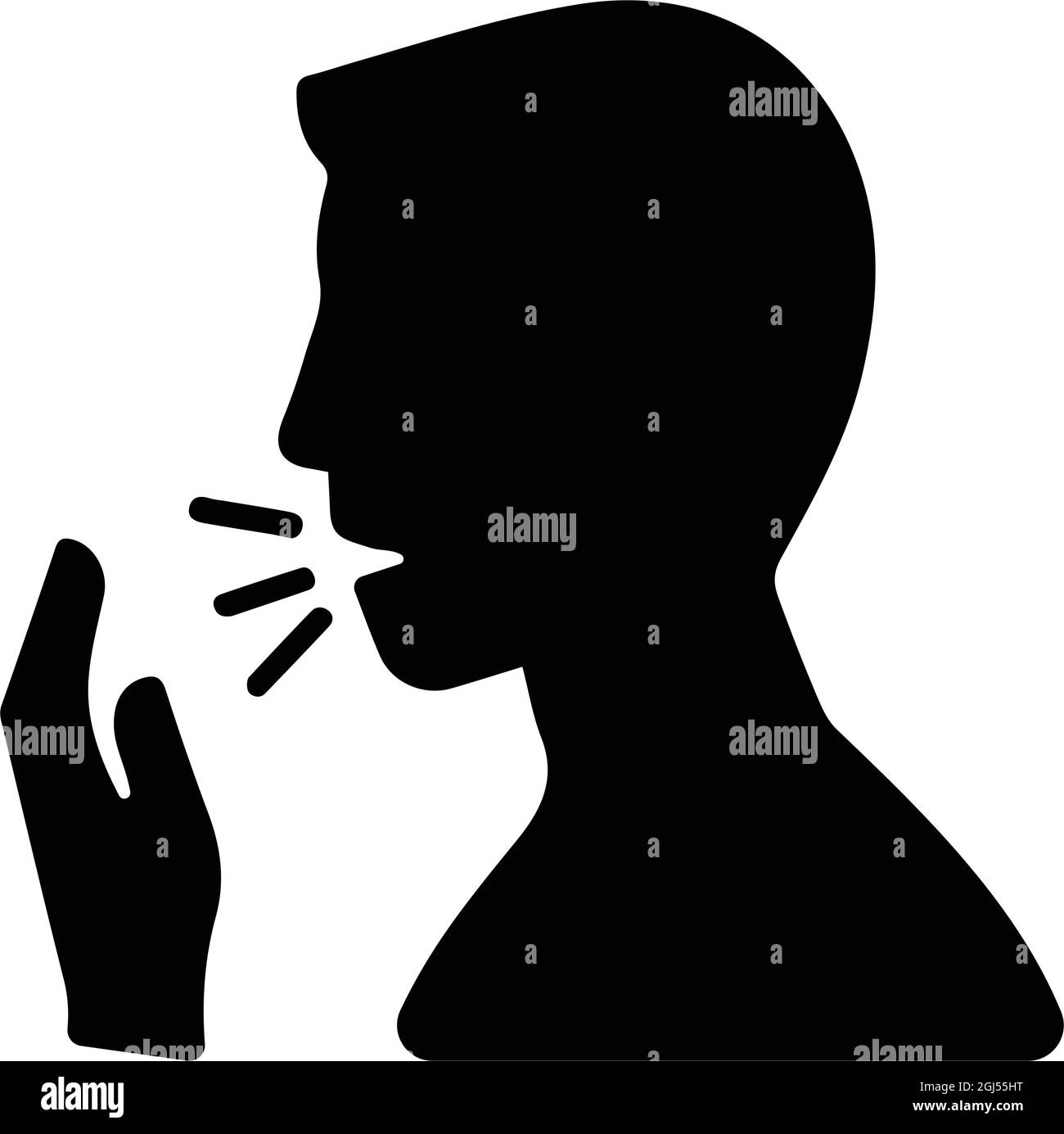 Coronavirus, Hustensymbol ist auf weißem Hintergrund isoliert. Verwendung für Grafik- und Webdesign oder kommerzielle Zwecke. Vektor-EPS-Datei. Stock Vektor