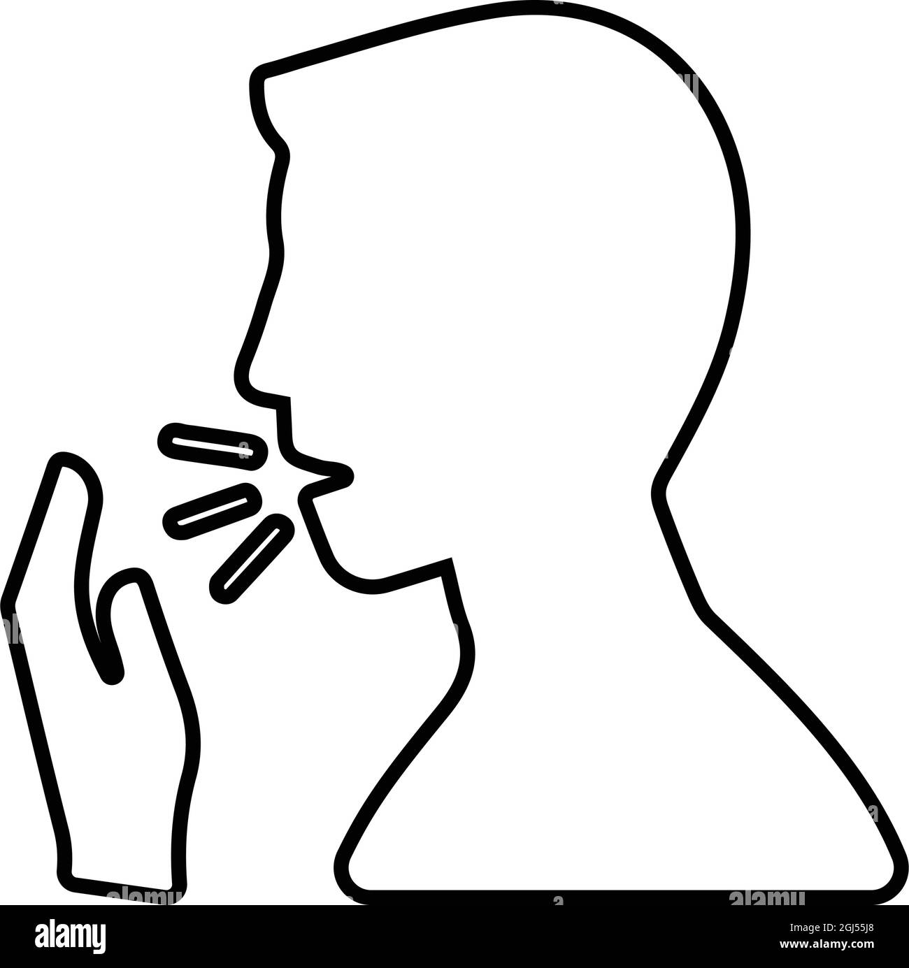 Coronavirus, Hustensymbol ist auf weißem Hintergrund isoliert. Verwendung für Grafik- und Webdesign oder kommerzielle Zwecke. Vektor-EPS-Datei. Stock Vektor