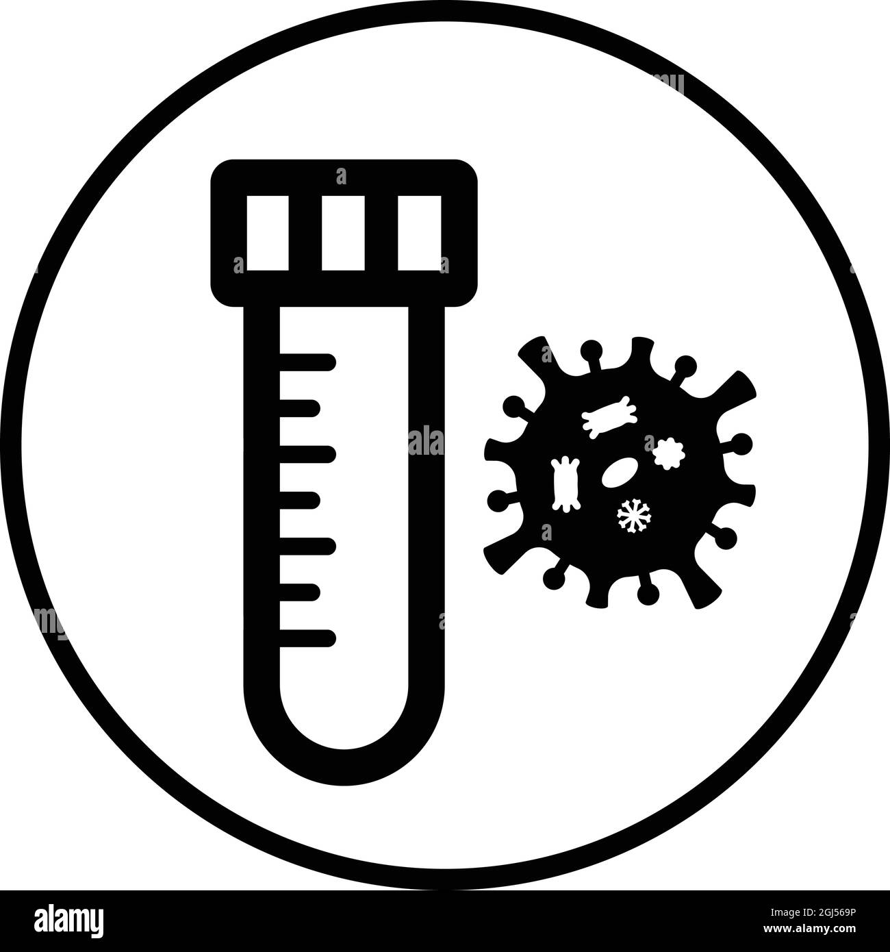 Coronavirus, Test, Laborsymbol - Vektor-EPS-Datei. Ideal für Printmedien, Web, Stock-Bilder, kommerzielle Nutzung oder jede Art von Design-Projekt. Stock Vektor