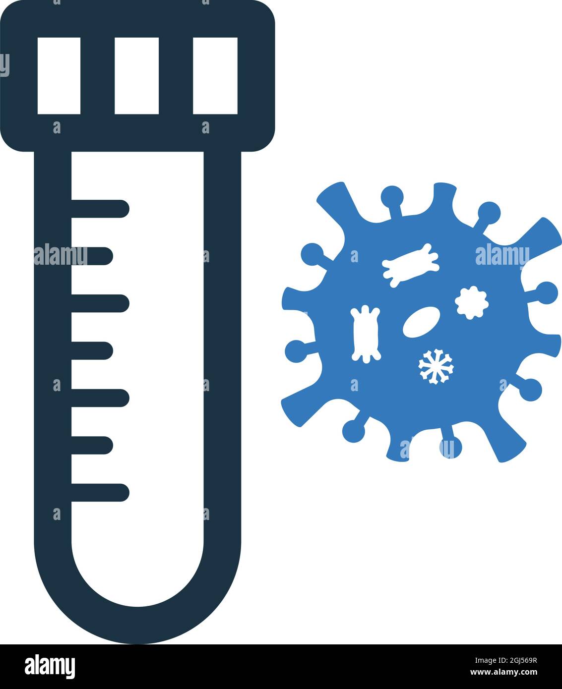 Coronavirus, Test, Laborsymbol - Vektor-EPS-Datei. Ideal für Printmedien, Web, Stock-Bilder, kommerzielle Nutzung oder jede Art von Design-Projekt. Stock Vektor