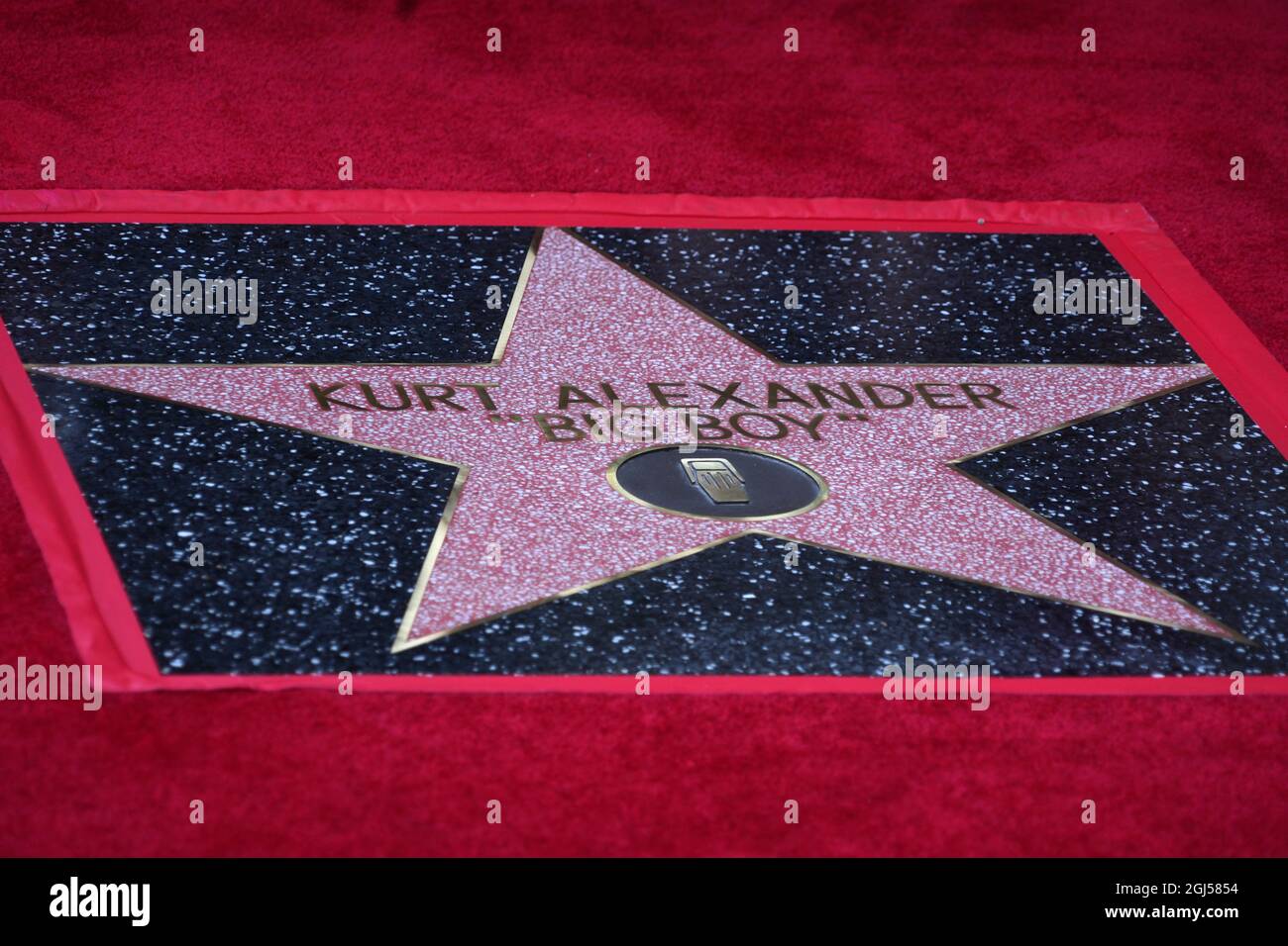 Detailansicht des Stars der Radiopersönlichkeit Kurt Alexander aka Big Boy bei einer Zeremonie auf dem Hollywood Walk of Fame Mittwoch, 8. September 2021, in Los Stockfoto