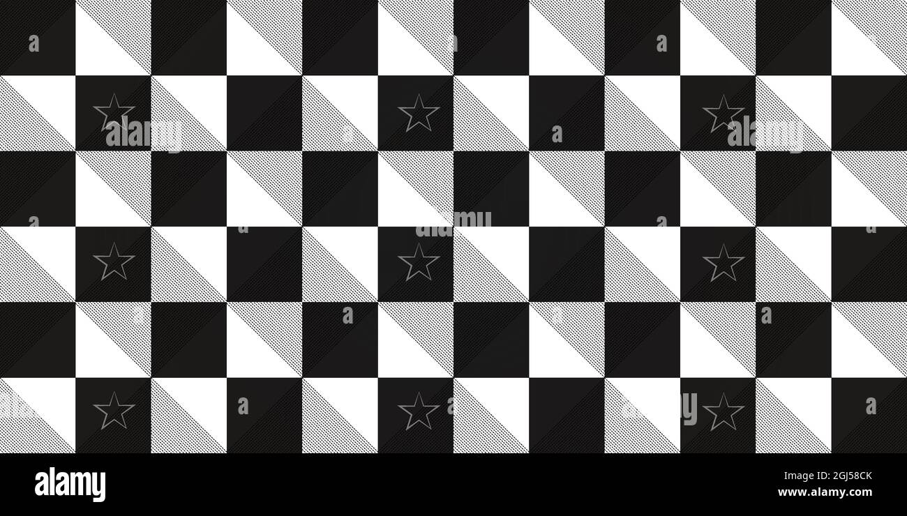 Abstrakte Hintergründe Sterne schwarz & weiß strukturierte Tapete Boden Inneneinrichtung Mosaik Dekoration Hintergrund Vorlage Kunst Grafik Design Vektor Illustration Stock Vektor