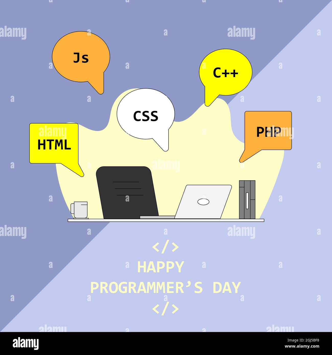 Happy Programmer's Day Vorlage Hintergrund. vektor-Illustration für Web und Druck isoliert Stock Vektor