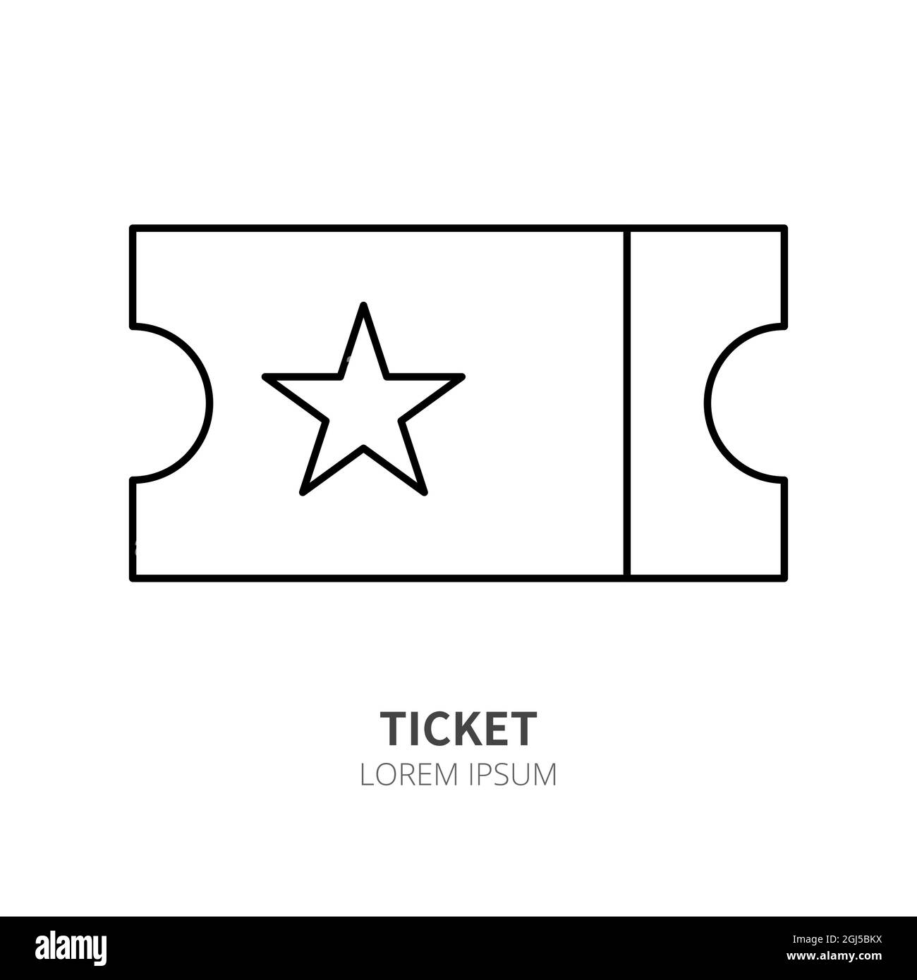 Cinema Ticket Line Icon Konzept. Filmducket Stock Vektor