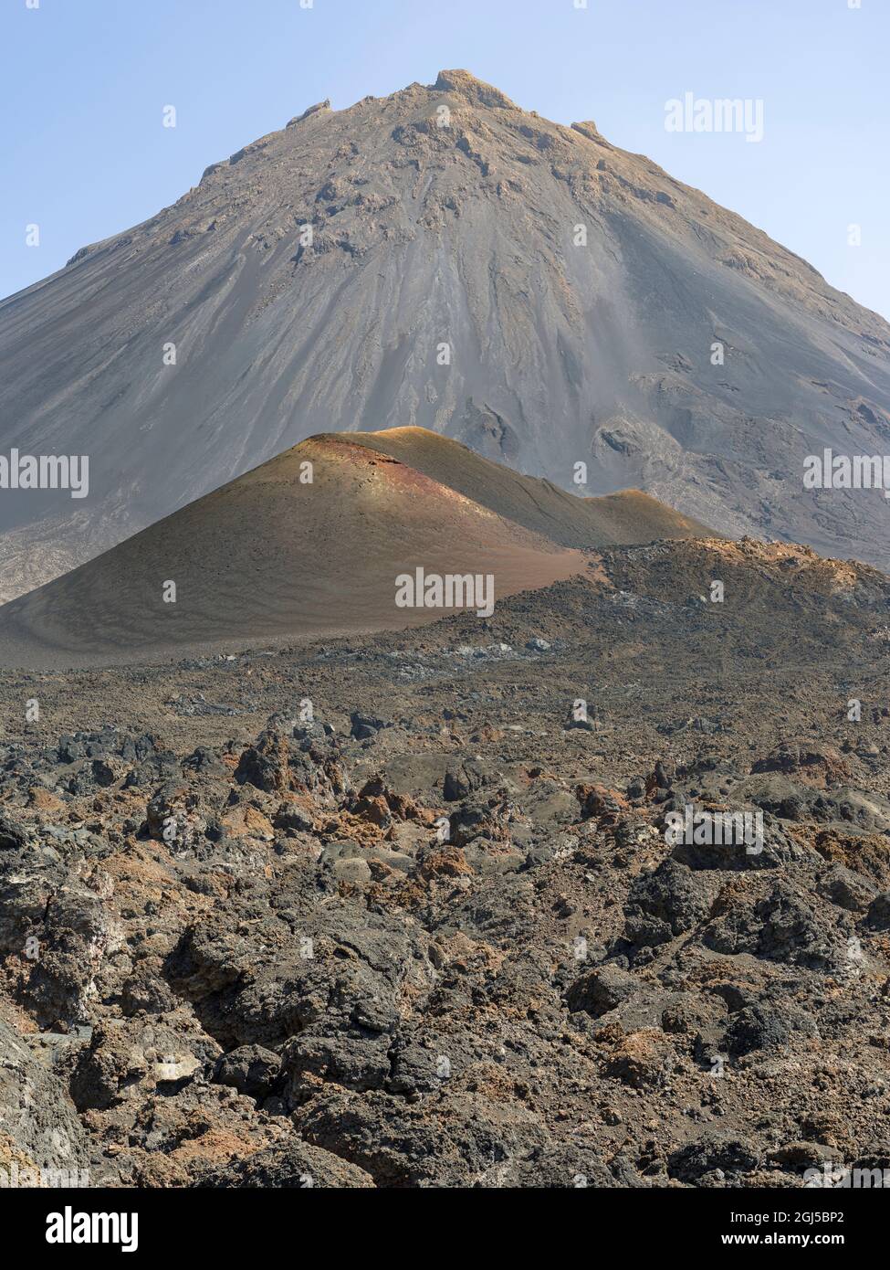 Stratovulkan Pico do Fogo. Fogo Island (Ilha do Fogo), Teil von Kap Verde. Stockfoto
