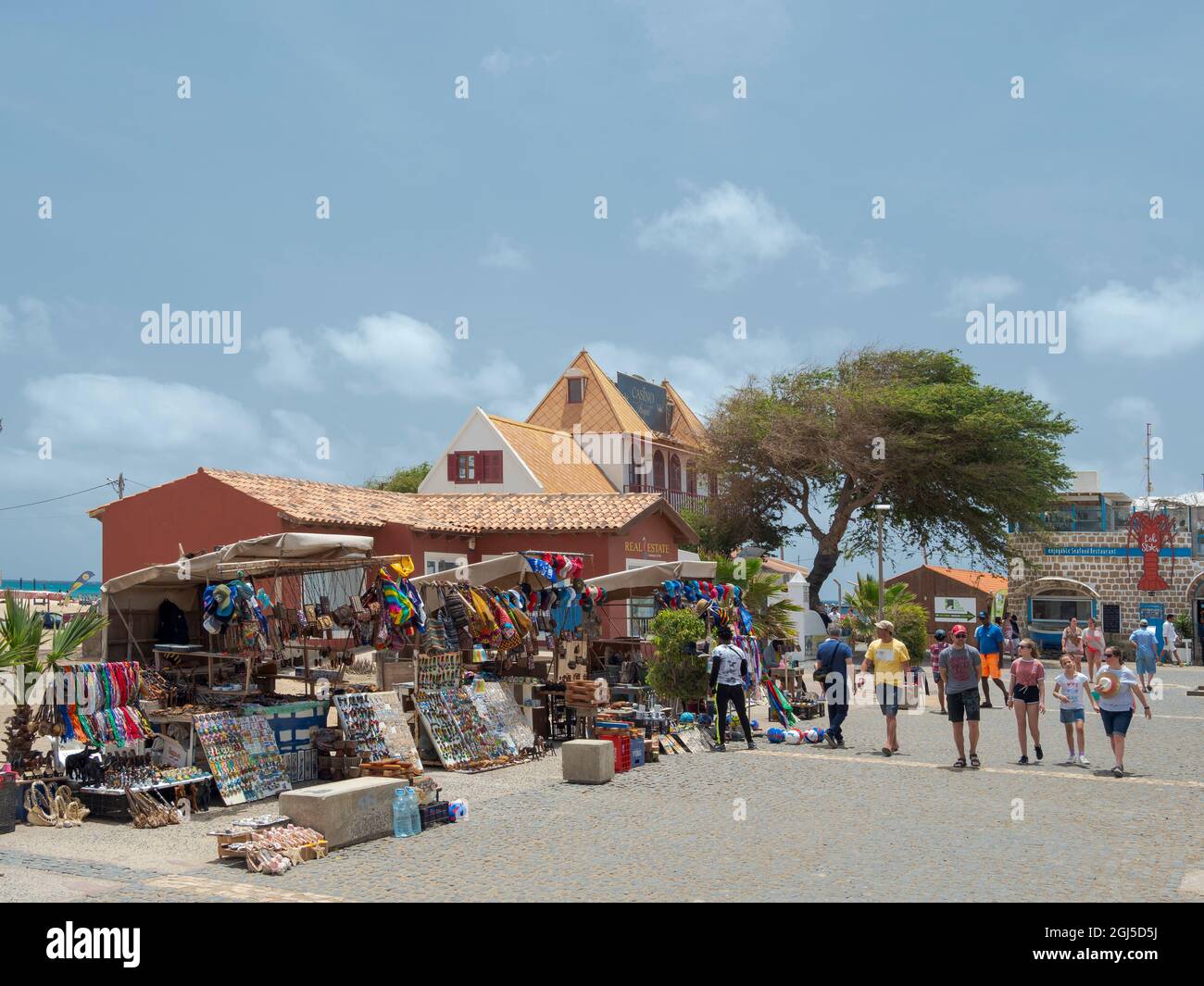 Casa da Balanca, das Wahrzeichen von Sal in der Nähe des Strandes Praia de Santa Maria. Die Insel Sal, Kap Verde. (Nur Für Redaktionelle Zwecke) Stockfoto