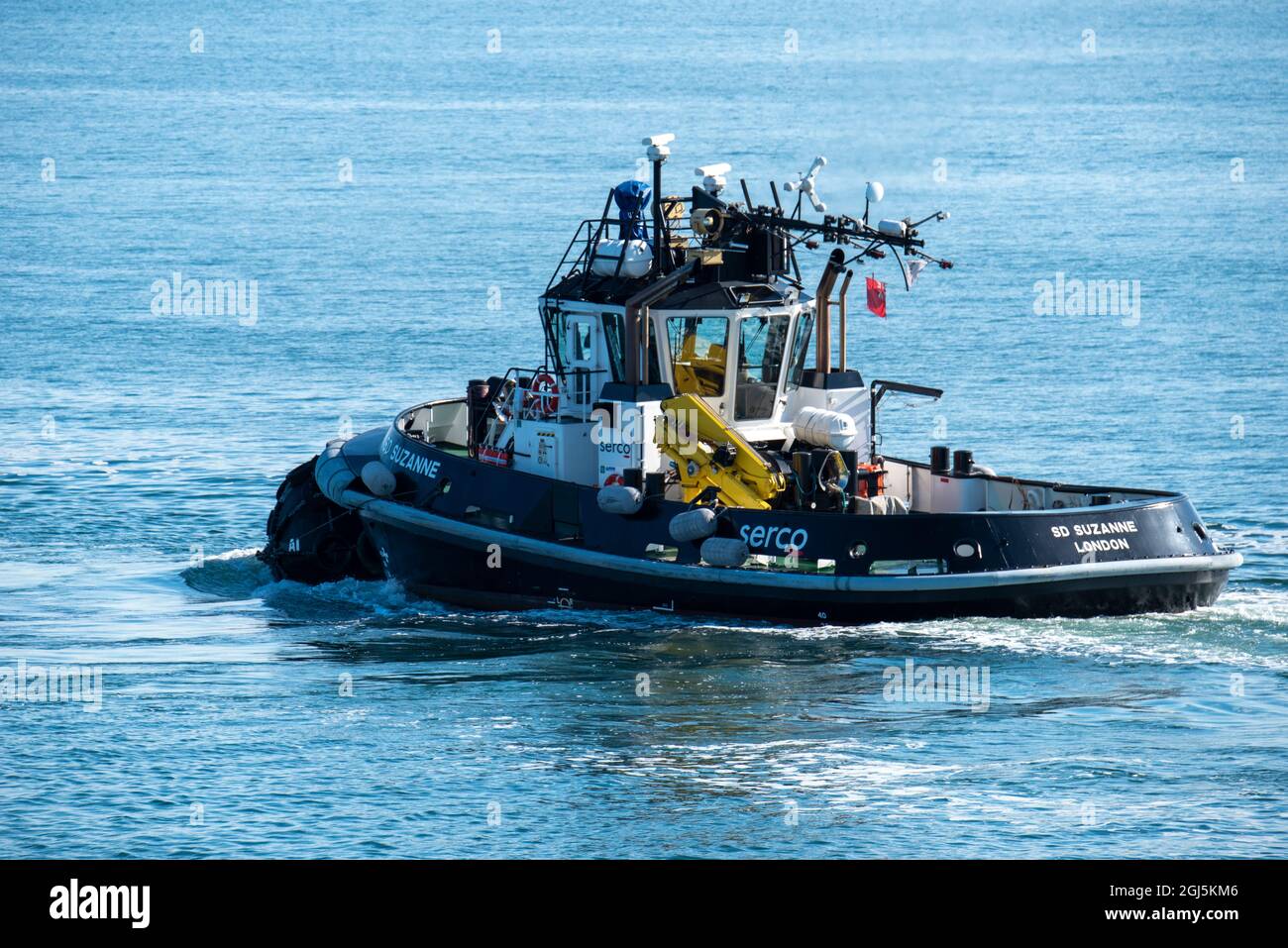 Serco Marine Services ASD 2009-Klasse, Schlepper „SD Suzanne“, Portsmouth Harbour, Hampshire Stockfoto