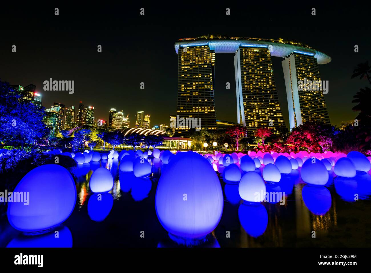 Future Together Light Show in Gardens by the Bay, Singapur. Stockfoto