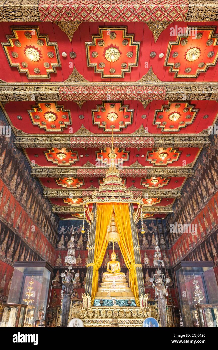 Thailand, Bangkok. Nationalmuseum von Bangkok, Buddhaisawan-Kapelle, Phra Buddha Sihing. Stockfoto
