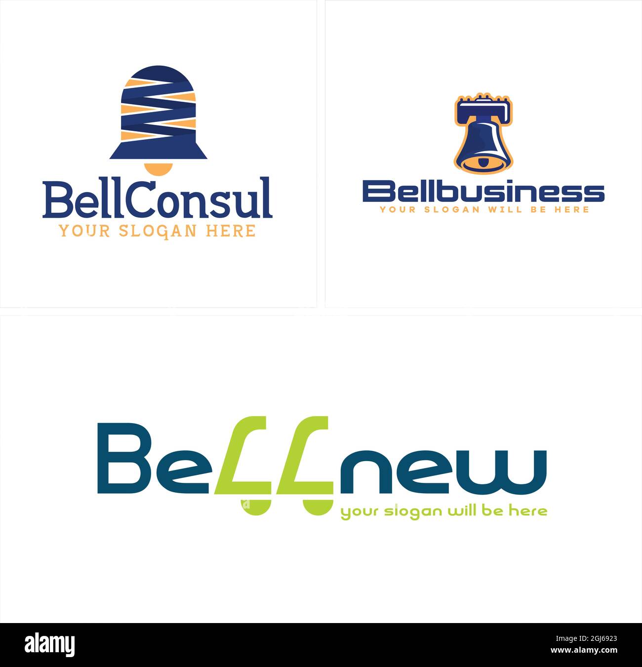 Business Consulting Bell Icon Logo Design Stock Vektor