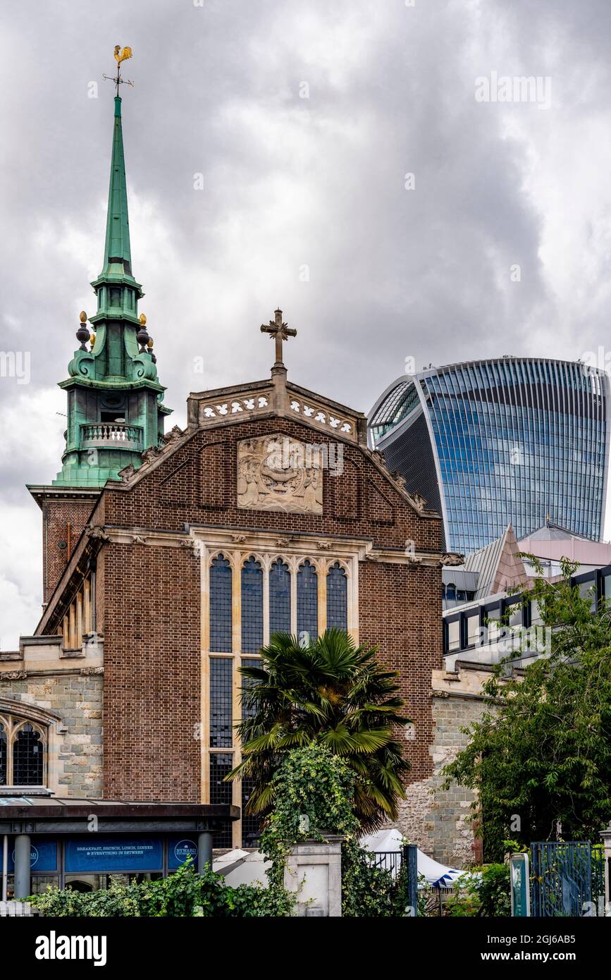 All Halloows by the Tower, Anglican Church, London, Großbritannien. Stockfoto