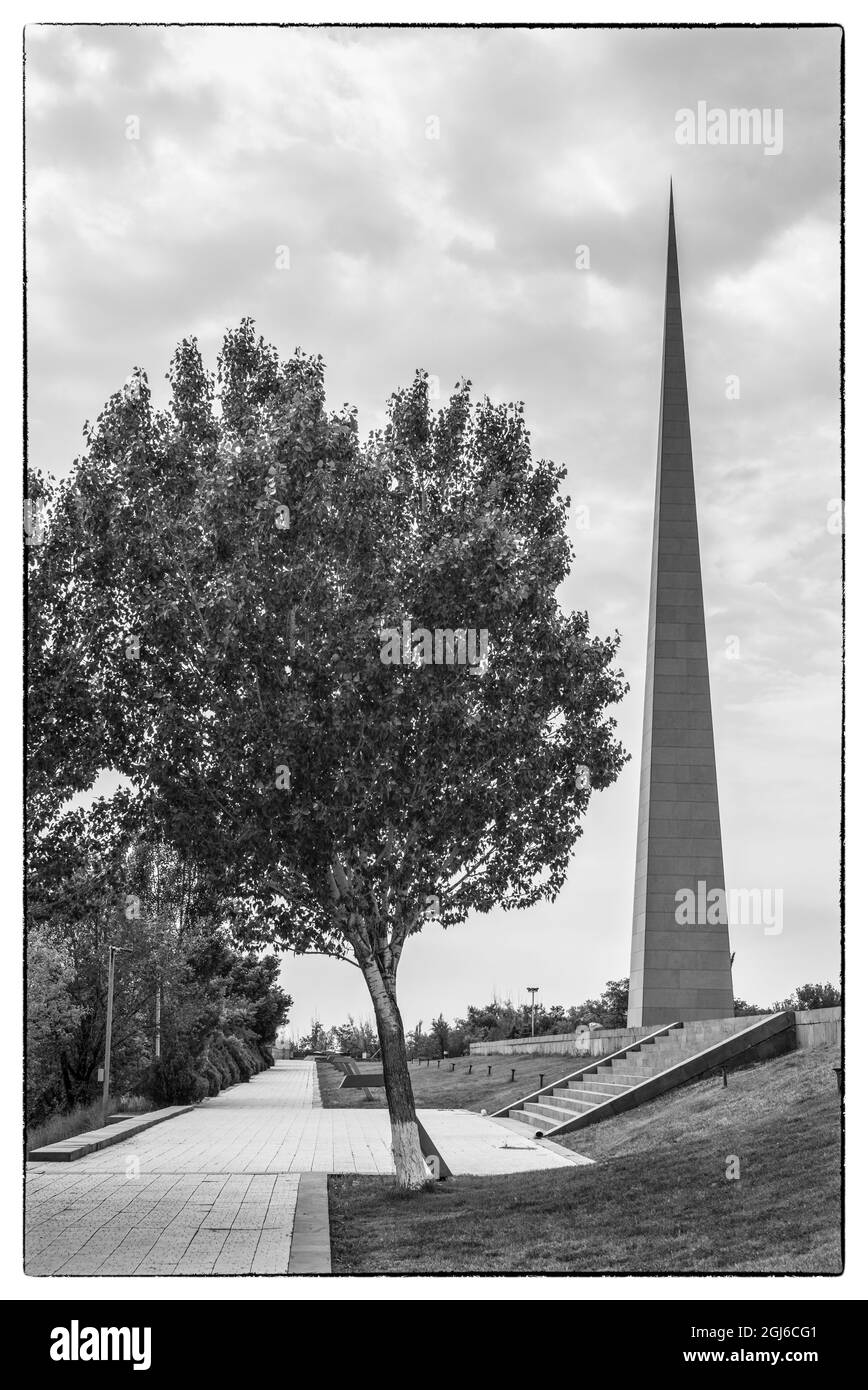 Armenien, Jerewan. Armenisches Völkermorddenkmal, Denkmal des Massakers an Armeniern des Osmanischen Reiches, 1915-1922. Stockfoto