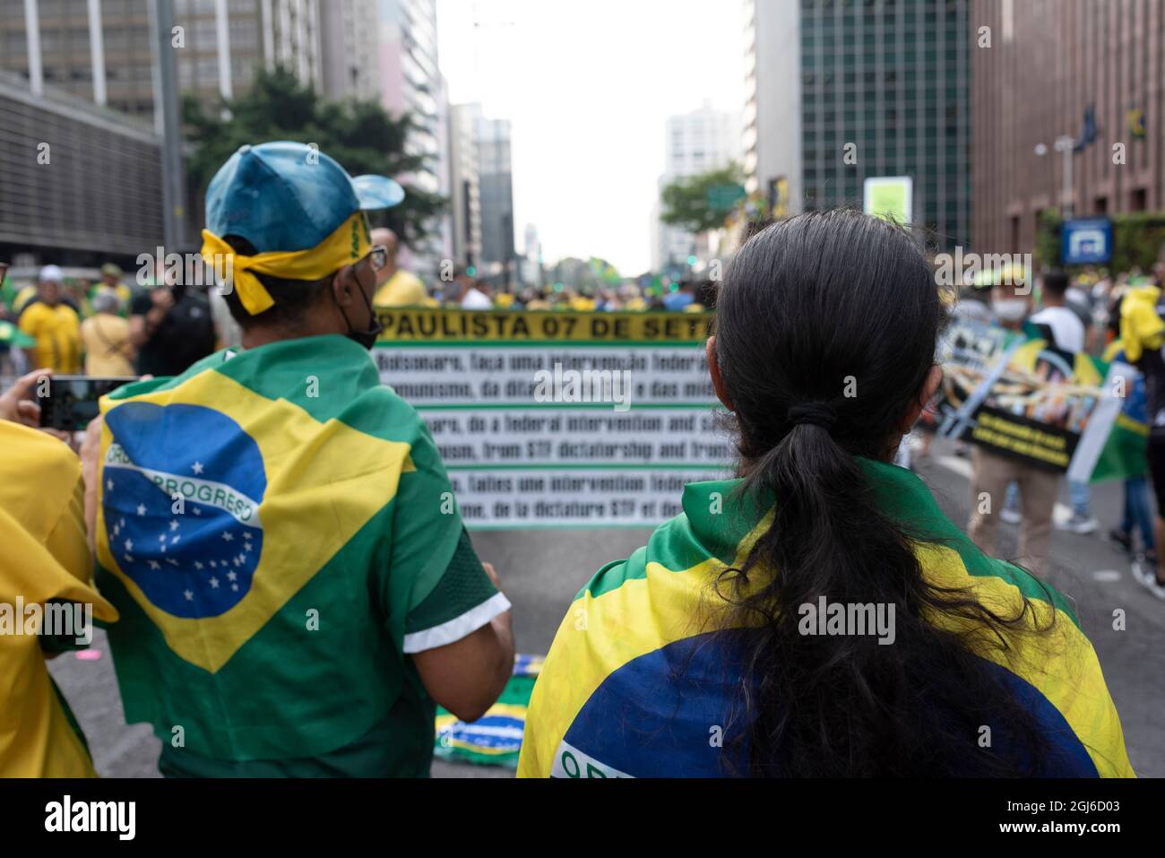 Brasilianer pro-Regierung am 7. September Stockfoto