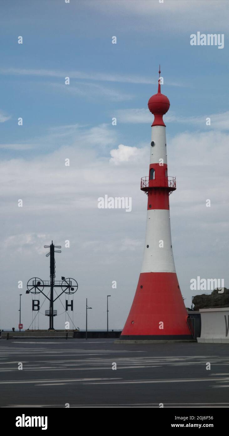 Leuchtturm an der Küste, Bremerhaven, Deutschland Stockfoto
