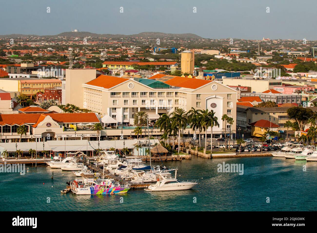 Luftaufnahme der Hauptstadt Willemstad, Curacao. Stockfoto