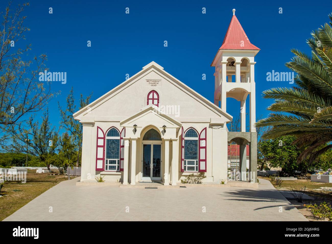 Methodistische Kirche, Cockburn Town, Grand Turk, Turks- und Caicos-Inseln, Karibik. Stockfoto