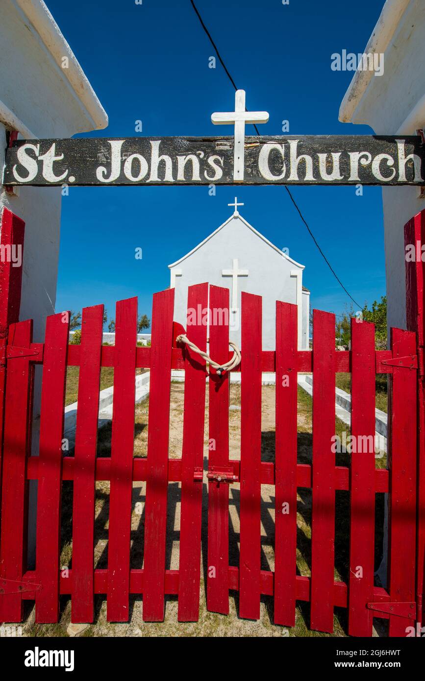 Saint John's Church, Salt Cay, Turks- und Caicos-Inseln, Karibik. Stockfoto