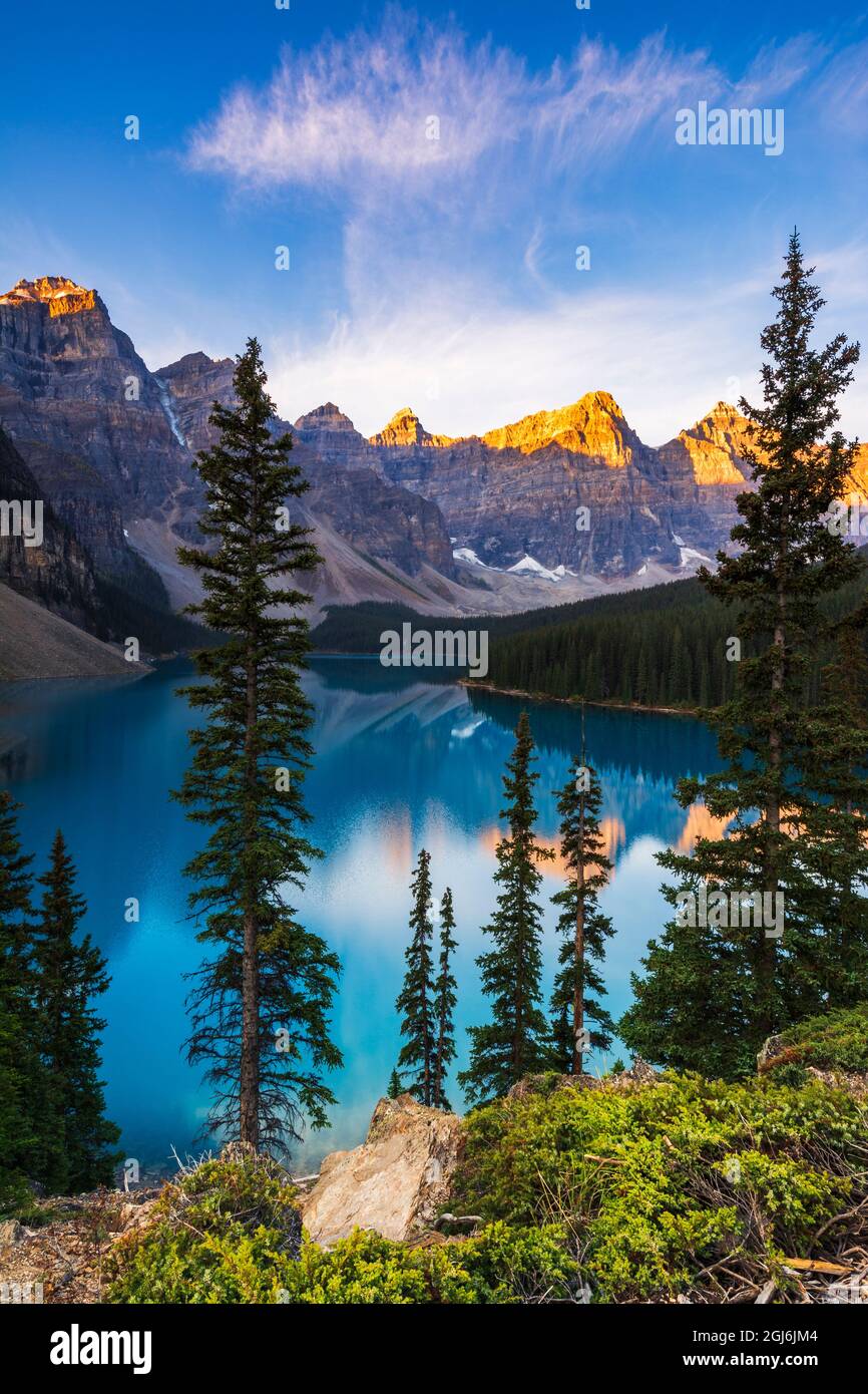 Moraine Lake, Banff Nationalpark, Alberta, Kanada Stockfoto