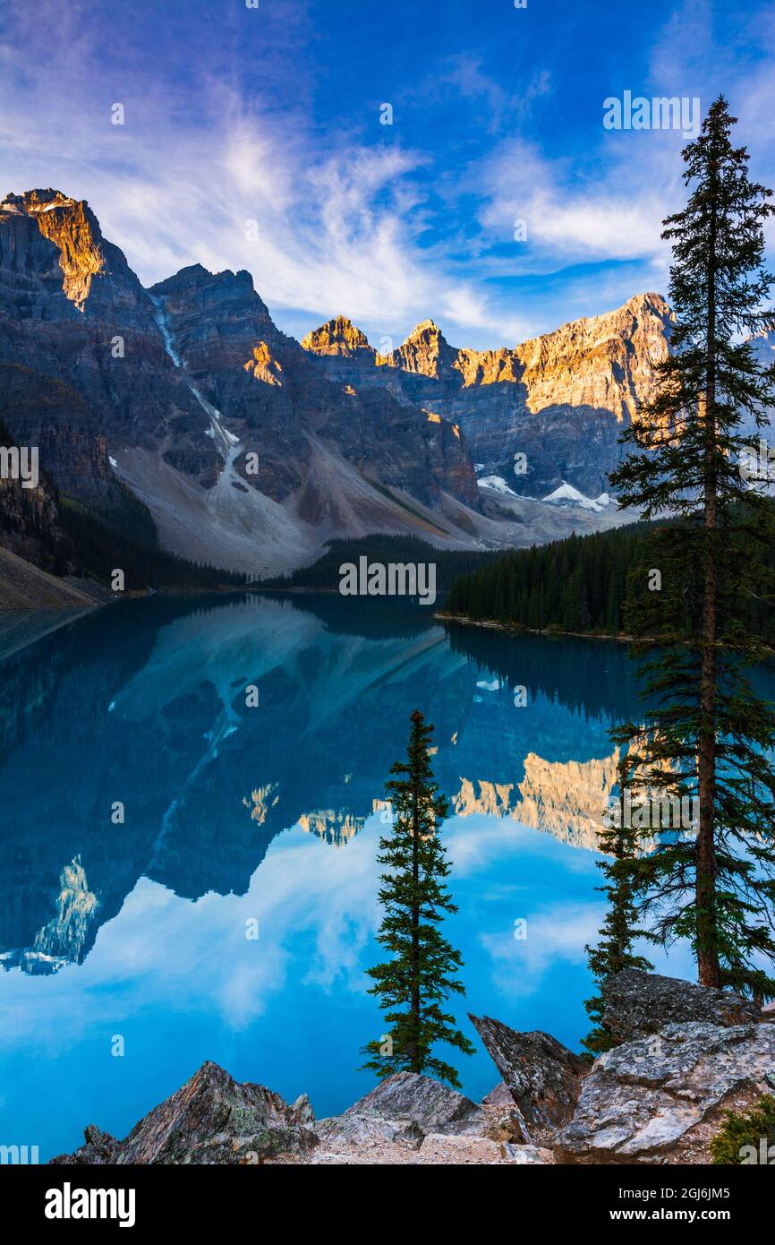 Moraine Lake, Banff Nationalpark, Alberta, Kanada Stockfoto